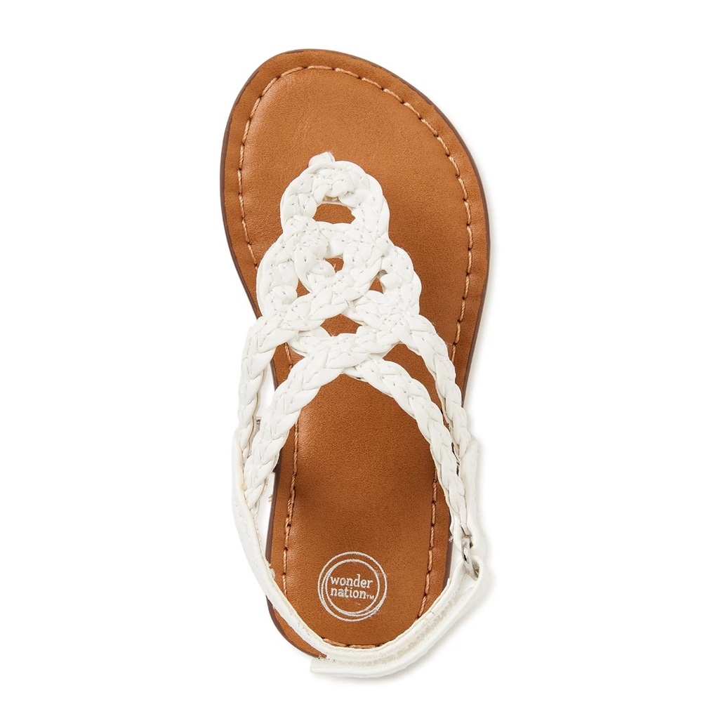 NEW Toddler Girls White Braided Sandal, Size 7